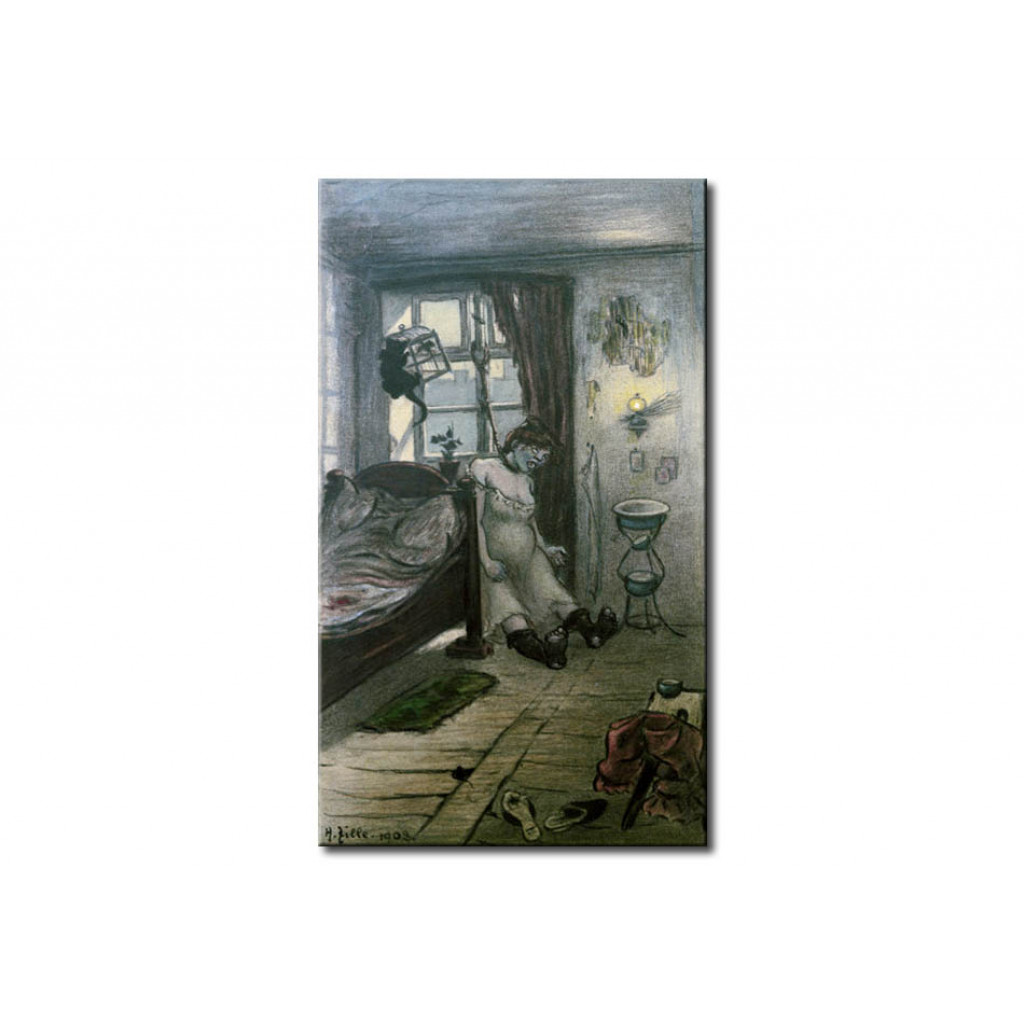 Schilderij  Heinrich Zille: Erhängte Frau