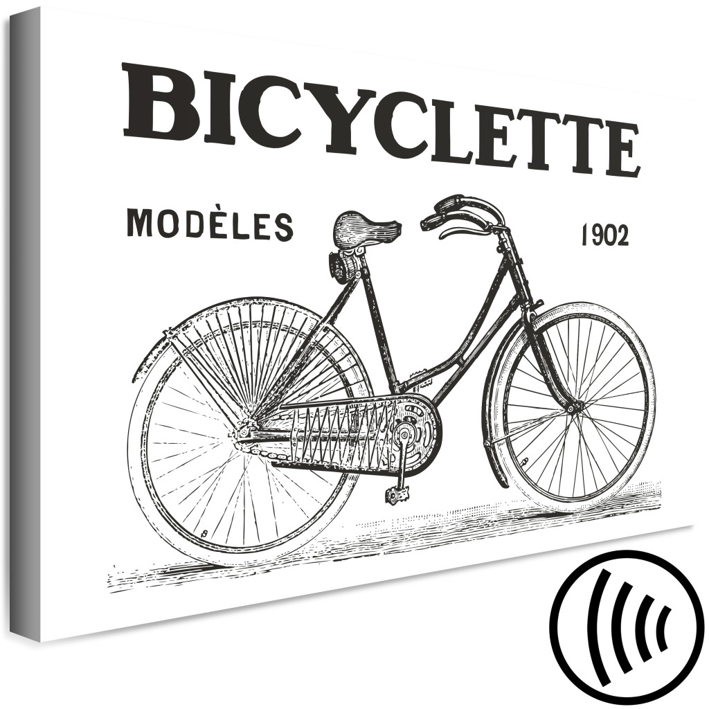 Quadro Pintado Veículo Da Velha Escola - Gráfica De Bicicleta, Vintage Line Art