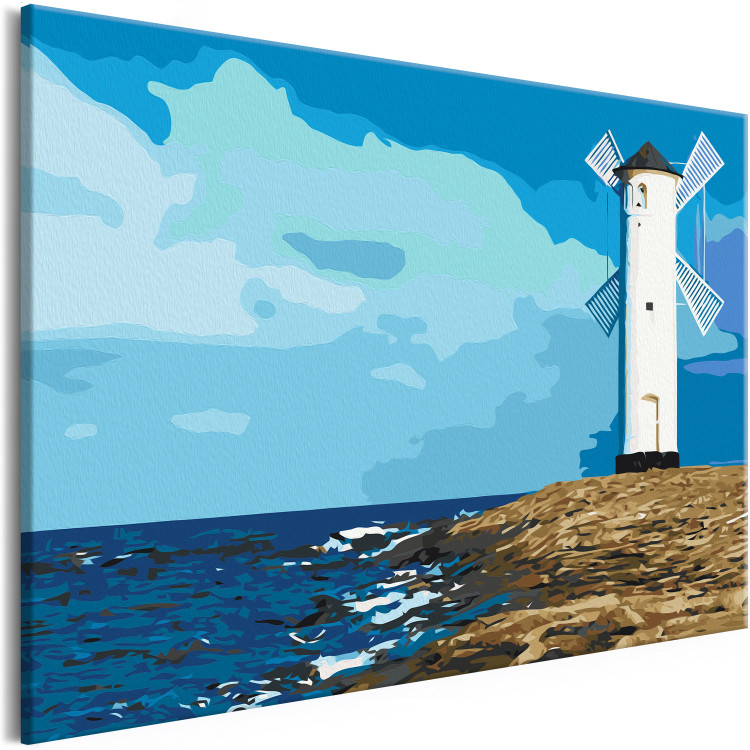 Obraz do malowania po numerach Latarnia morska z wiatrakiem 117185 additionalImage 5