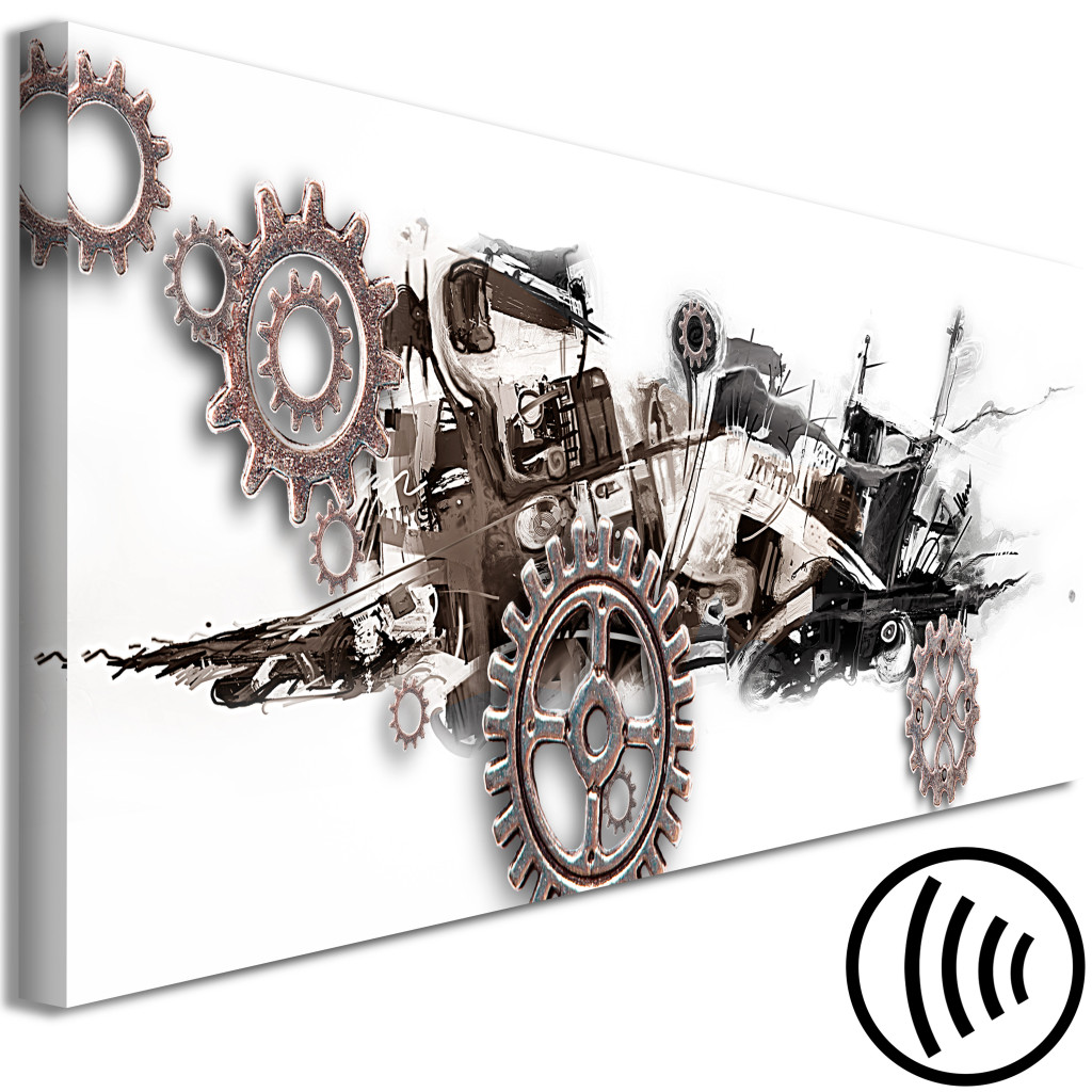 Obraz Steampunkowy Twór - Abstrakcyjna Maszyna Z Metalowych Kół Zębatych