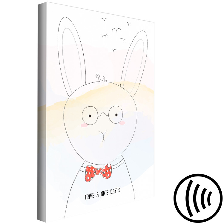 Canvas Art Print Have a nice day - cute illustration for kids with lettering and rabbit 122885 additionalImage 6