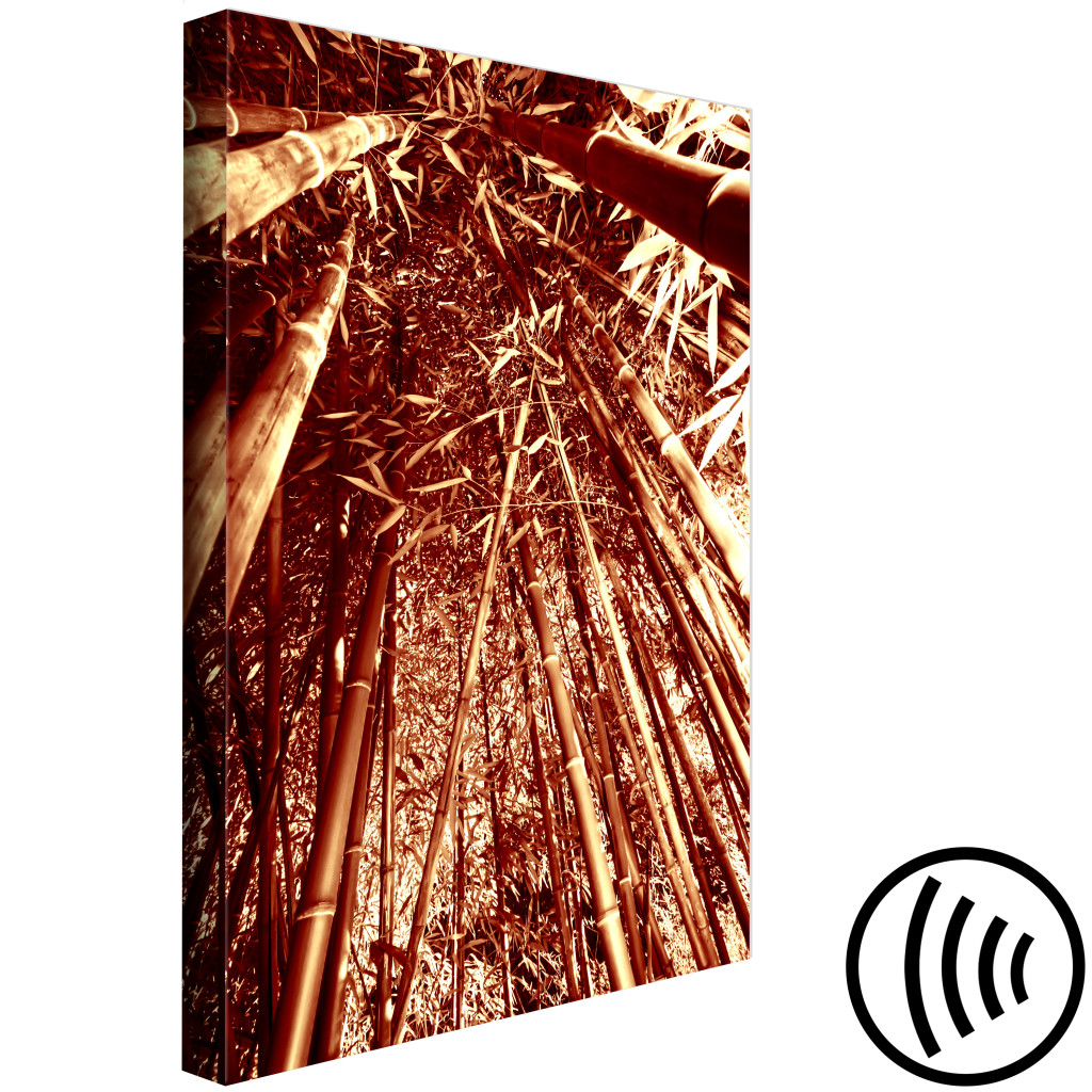 Schilderij  Landschappen: Bamboebos In Sepia - Exotische Natuurfotografie Met Bomen