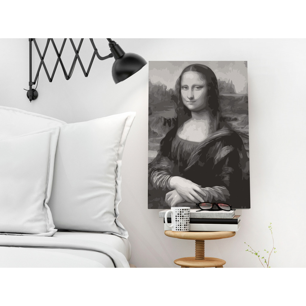 Obraz Do Malowania Po Numerach Czarno-biała Mona Lisa