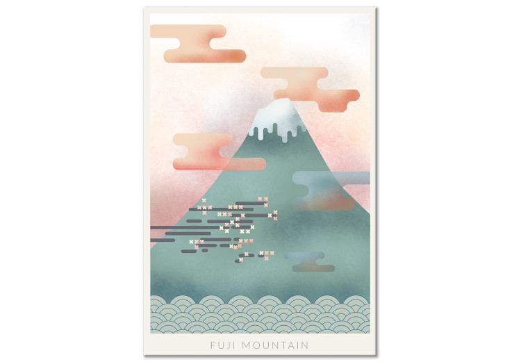 Canvas Fuji-San - drawing image of Mount Fuji background of the morning sky