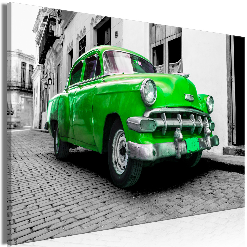 Duży Obraz XXL Klasyczne Kubańskie Auto (Zielony) [Large Format]