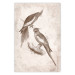Wall Poster Parrots in the Style of Boho - Two Birds on the Branches and a Light Background 145185