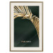 Plakat Egzotyczna roślina - złoty liśc palmy na ciemnozielonym tle 145485 additionalThumb 23