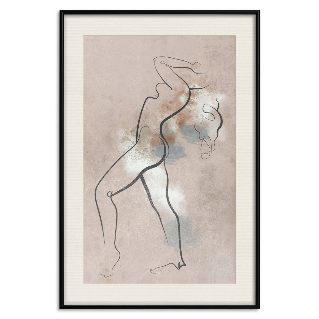 Muur Posters Dancing Woman - Linear Shot Of A Female Body In Motion
