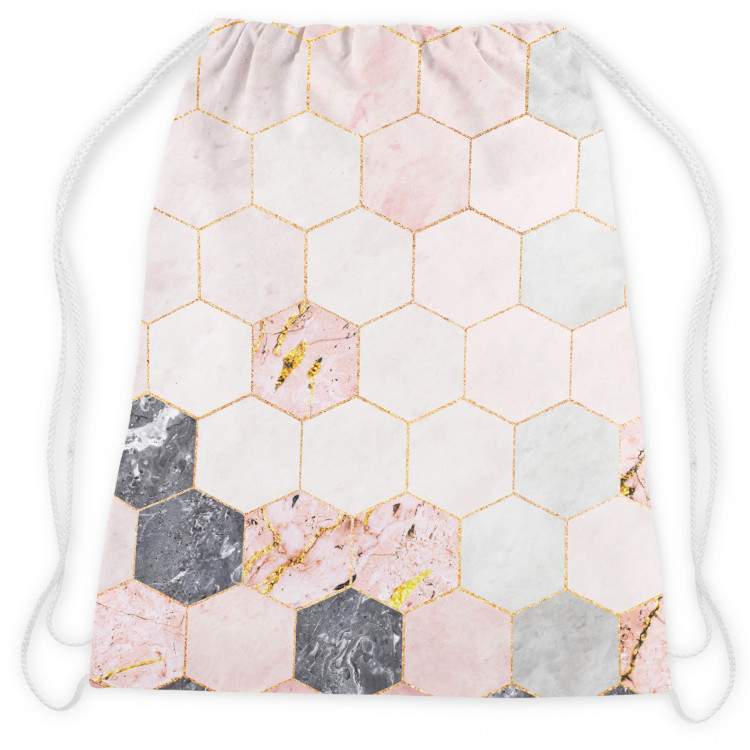 Sportbeutel Marble hexagons - a marble glamour composition with golden pattern 147485 additionalImage 2