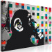 Paint by number Pensive Monkey - Banksy’s Mural Among Colorful Squares 149785 additionalThumb 7