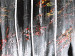 Tableau mural Argent avec des trous (4 pièces) - Abstraction avec des motifs noirs 47385 additionalThumb 2