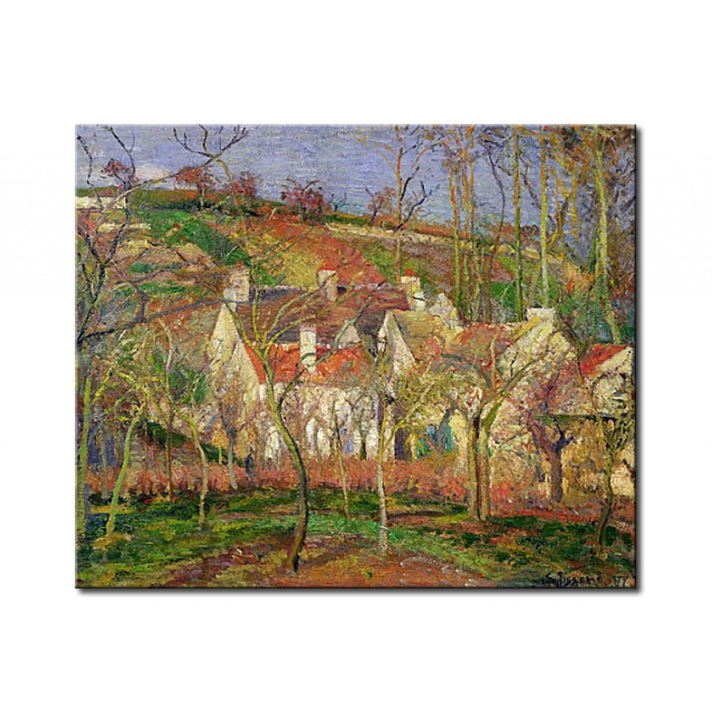 Schilderij  Camille Pissarro: The Red Roofs, Or Corner Of A Village, Winter