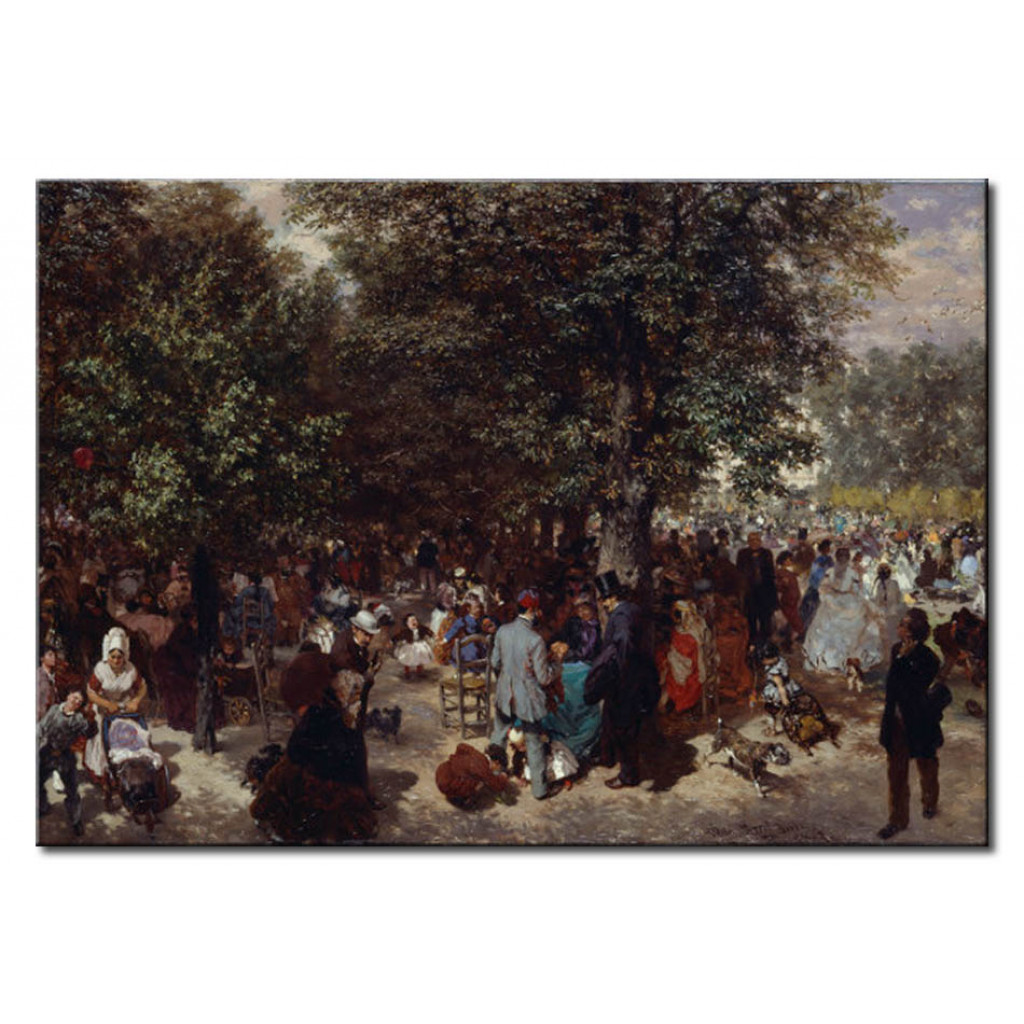 Schilderij  Adolph Von Menzel: An Afternoon In The Tuileries