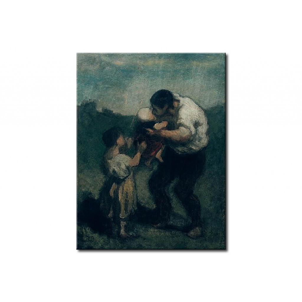 Schilderij  Honoré Daumier: The Kiss