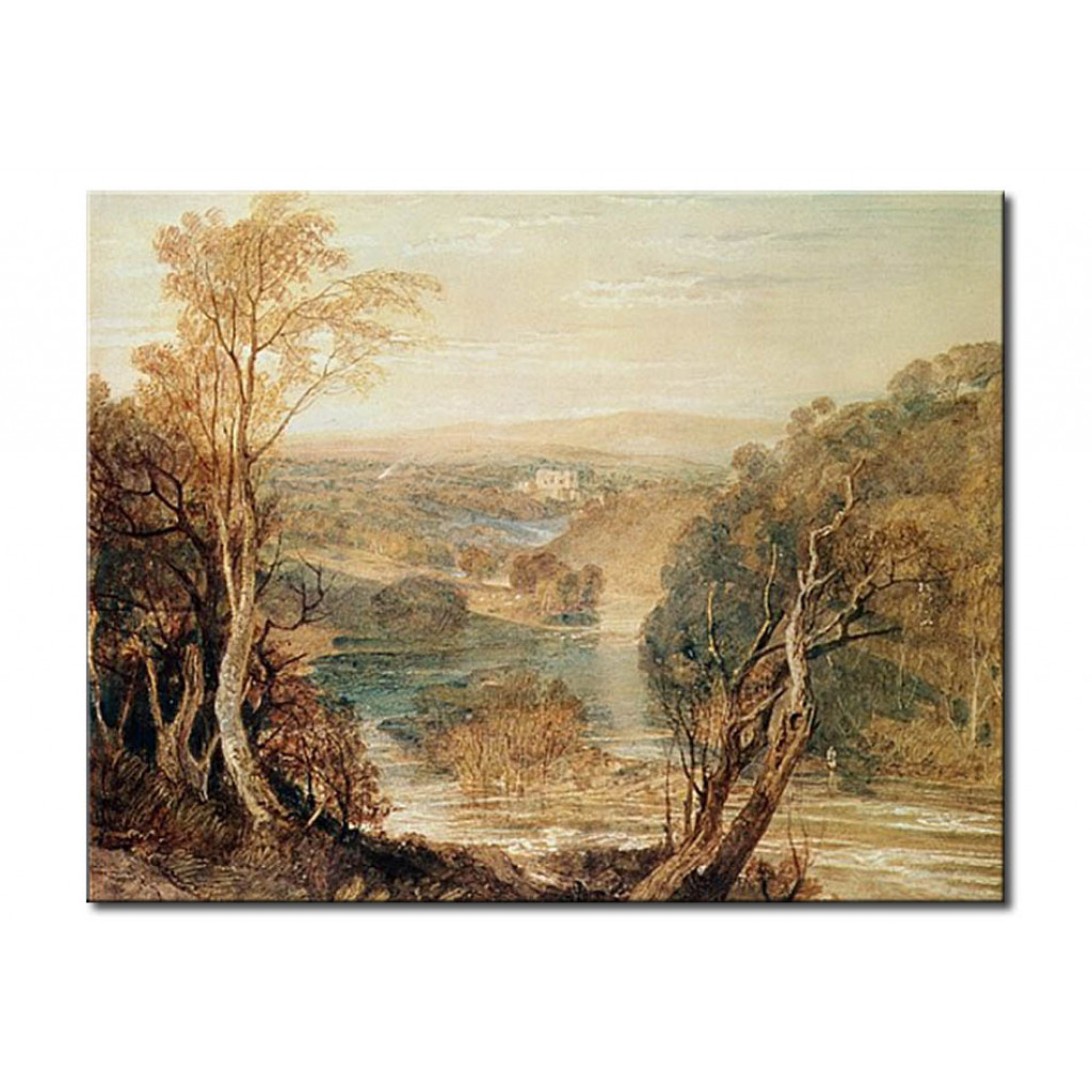 Schilderij  William Turner: The River Wharfe With A Distant View Of Barden Tower