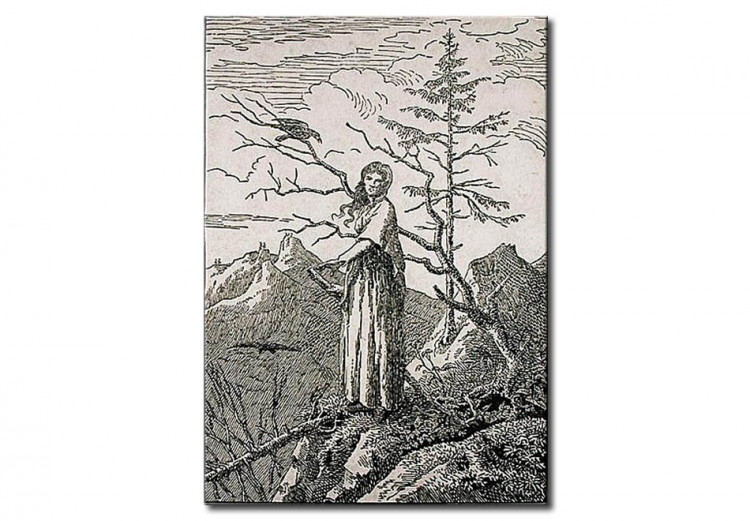 Réplica de pintura Mujer con un cuervo, en el borde de un precipicio 54085