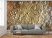 Wall Mural Virtuosity - background texture of convex flowers in gold 88785
