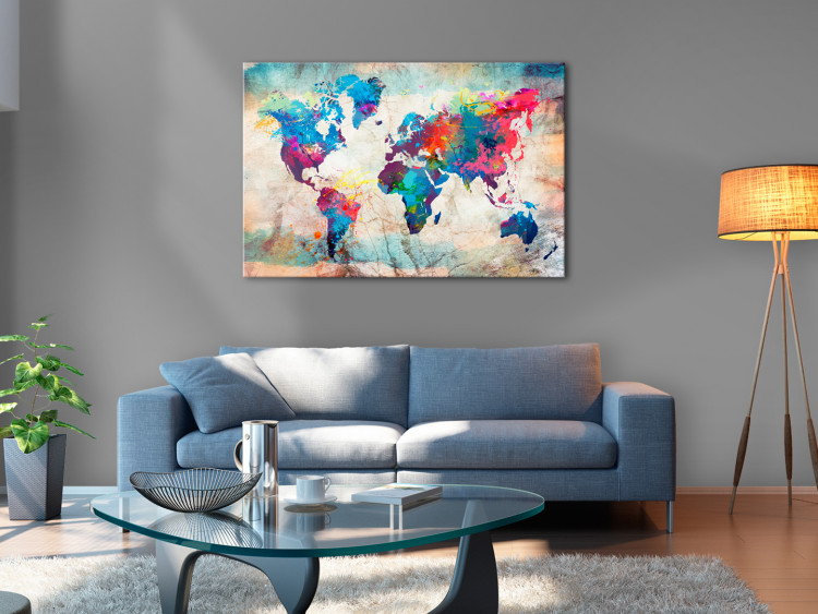 Tablero decorativo en corcho World Map: Colourful Madness [Cork Map] 97485 additionalImage 4