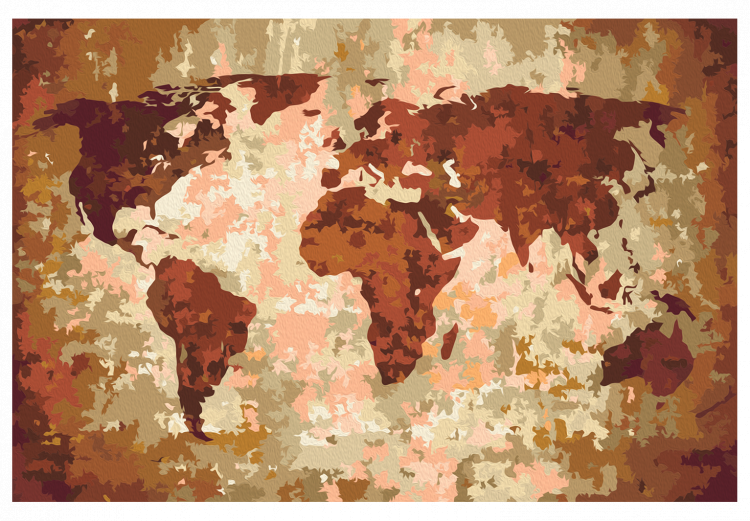 Kit de peinture par numéros Carte du monde (couleurs de la terre) 107495 additionalImage 7