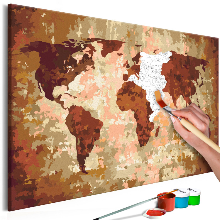 Obraz do malowania po numerach Mapa świata (kolory ziemi) 107495 additionalImage 3
