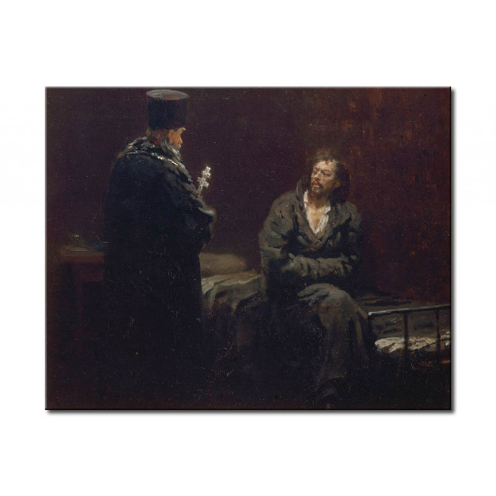 Schilderij  Ilja Repin: Vor Der Beichte