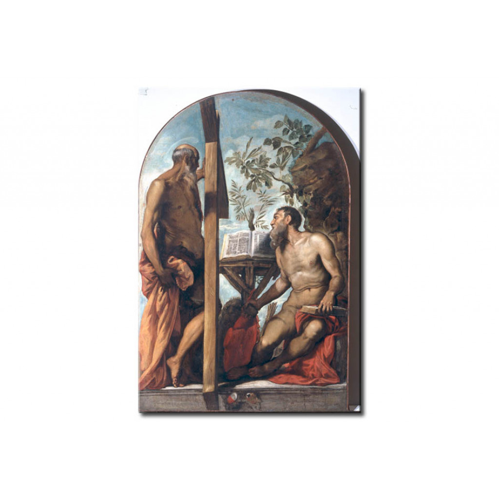 Schilderij  Tintoretto: Saint Andreas And Saint Jerome