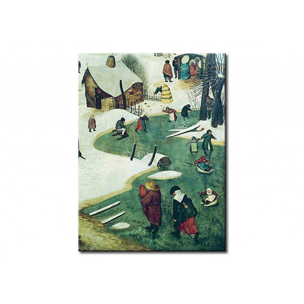 Schilderij  Pieter Bruegel The Elder: Children Playing On The Frozen River, Detail From The Census Of Bethlehem