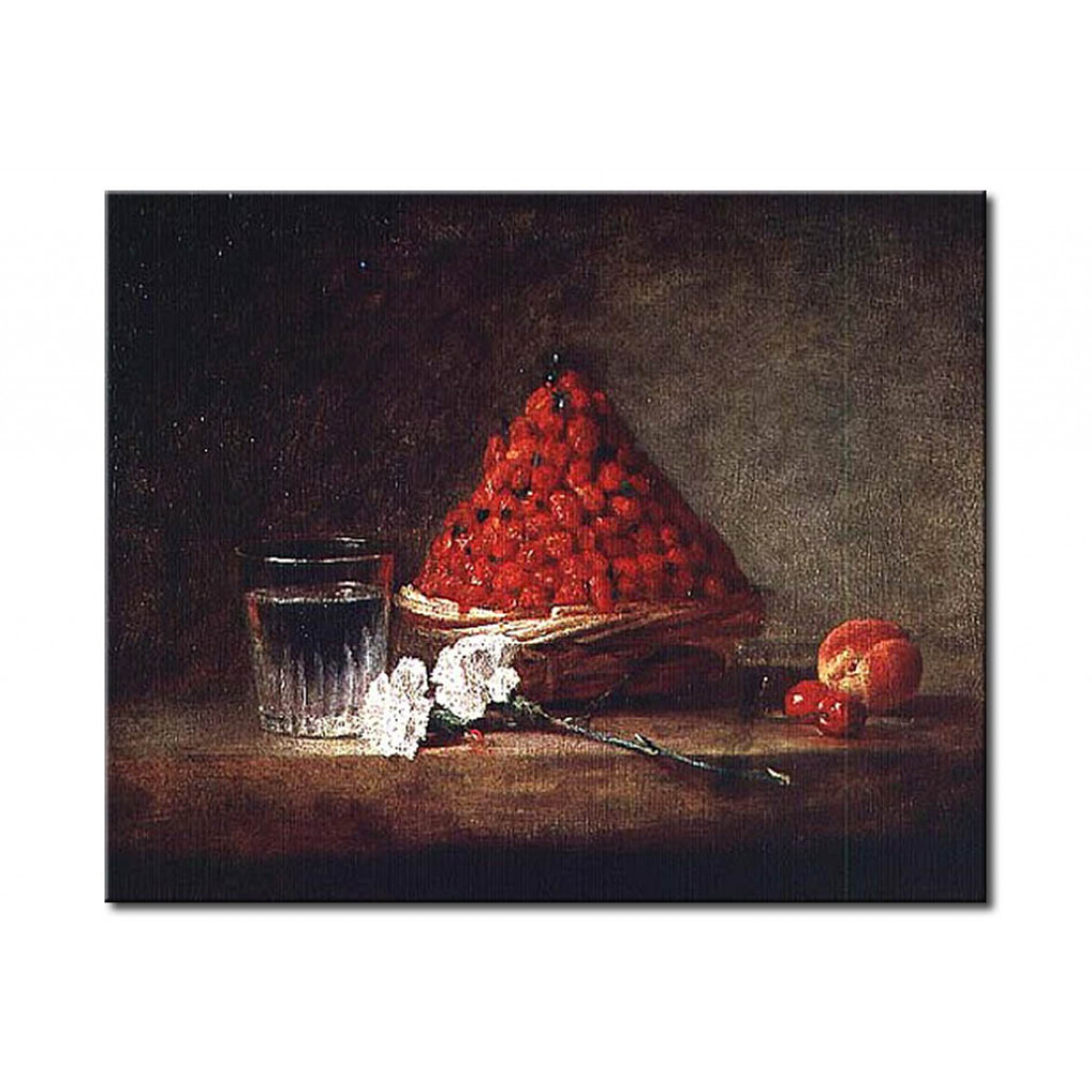 Schilderij  Jean-Baptiste-Siméon Chardin: Basket With Wild Strawberries