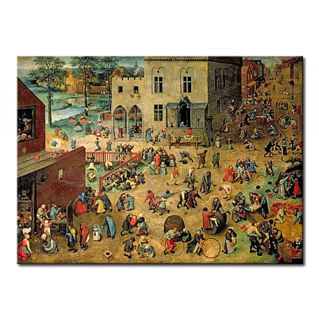 Schilderij  Pieter Bruegel The Elder: Children's Games (Kinderspiele)