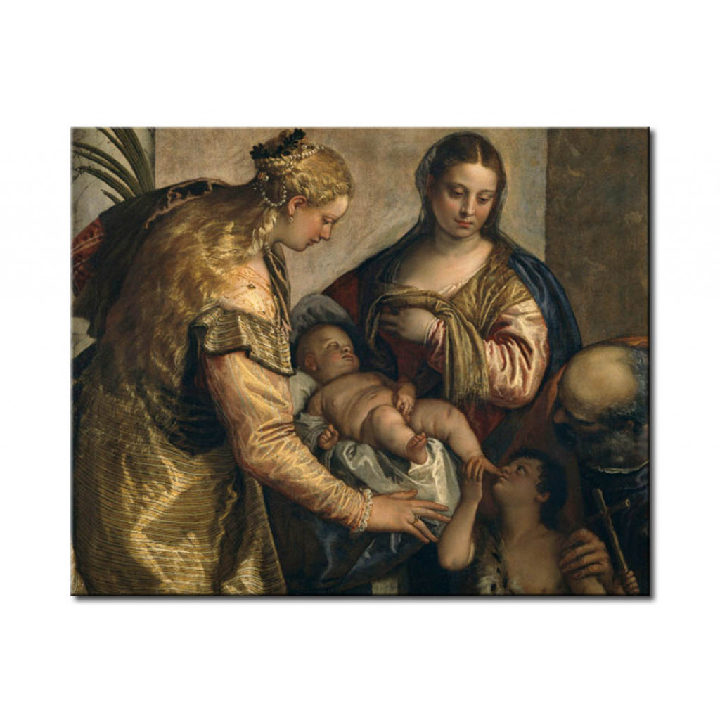 Reprodução Do Quadro Famoso The Holy Family With Saint Barbara And The Young John The Baptist