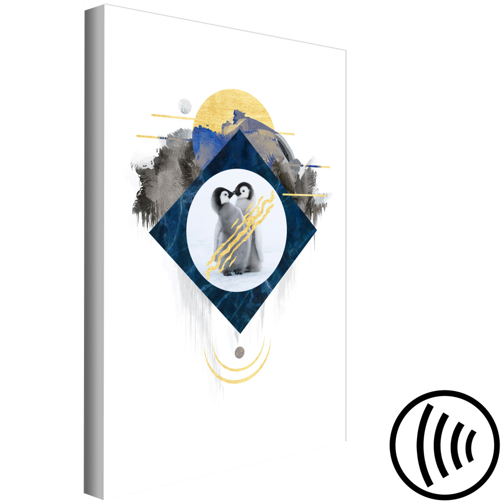 Quadro Pintado Penguin Couple (1 Part) Vertical