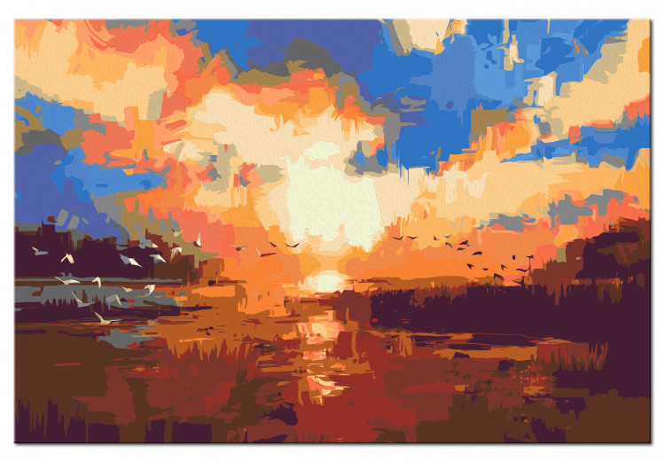 Obraz do malowania po numerach Zachód słońca nad jeziorem 117195 additionalImage 6