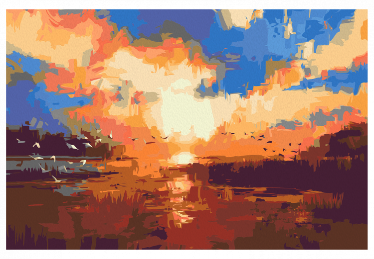 Obraz do malowania po numerach Zachód słońca nad jeziorem 117195 additionalImage 7