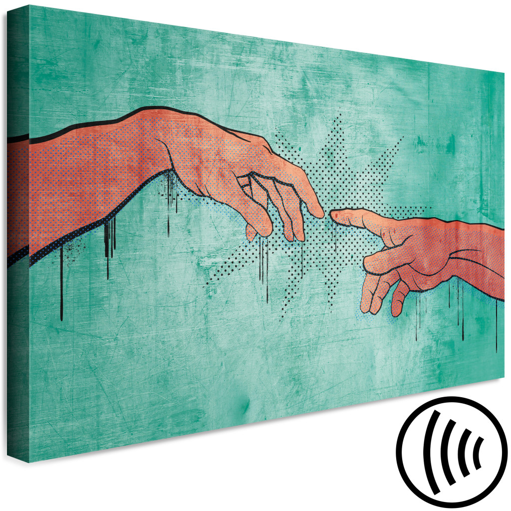 Tavla Två Händer - Ungdomsgrafik Baserad På En Religiös Fresco