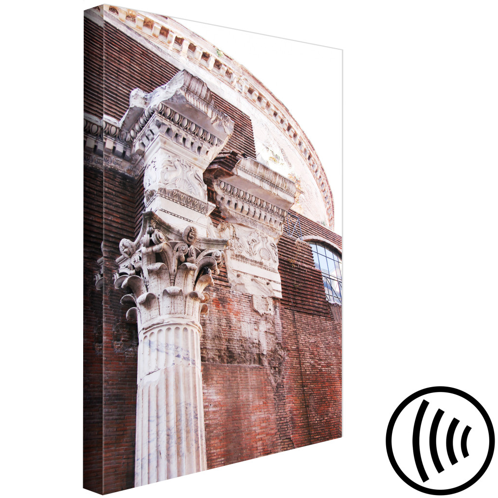 Schilderij  Rome: Zijwand Van Het Pantheon In Rome - Foto Met Historische Architectuur