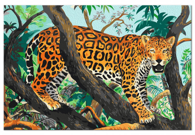 Dibujo para pintar con números Jungle Jaguar - Kits de pintura para adultos  - Pintar por números