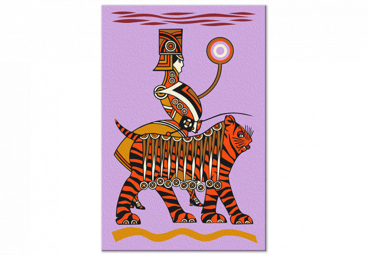 Obraz do malowania po numerach Niezwykły kompan - wystrojony mężczyzna z pomarańczowym tygrysem 144095 additionalImage 7