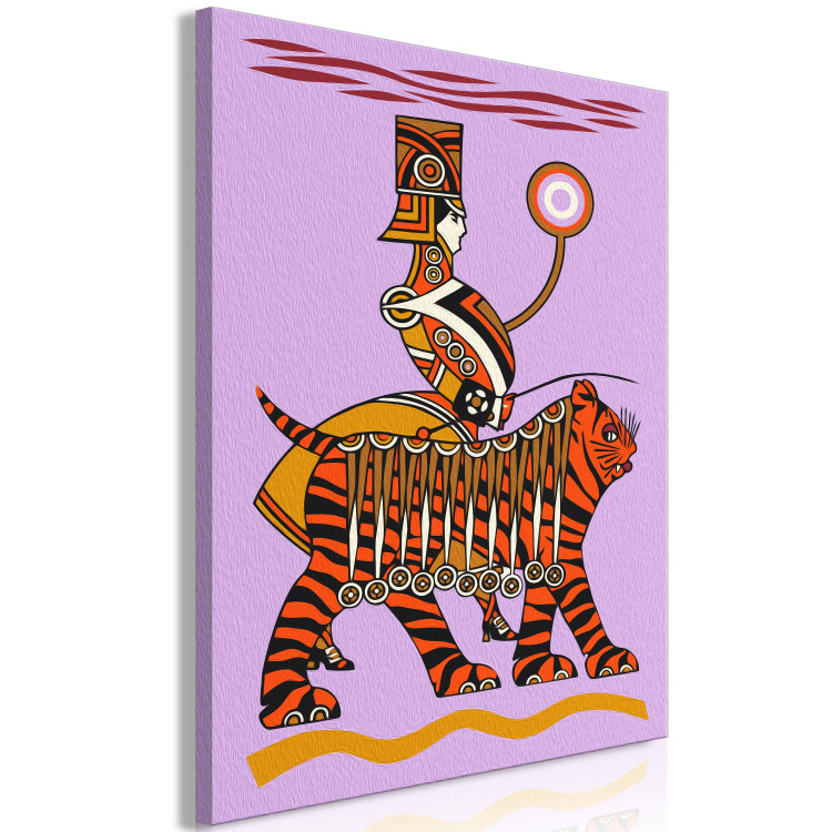 Obraz do malowania po numerach Niezwykły kompan - wystrojony mężczyzna z pomarańczowym tygrysem 144095 additionalImage 5