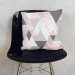Mikrofaser Kissen Powdery triangles - geometric, minimalist motif in shades of pink cushions 146895 additionalThumb 5