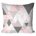 Mikrofaser Kissen Powdery triangles - geometric, minimalist motif in shades of pink cushions 146895