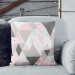 Mikrofaser Kissen Powdery triangles - geometric, minimalist motif in shades of pink cushions 146895 additionalThumb 2
