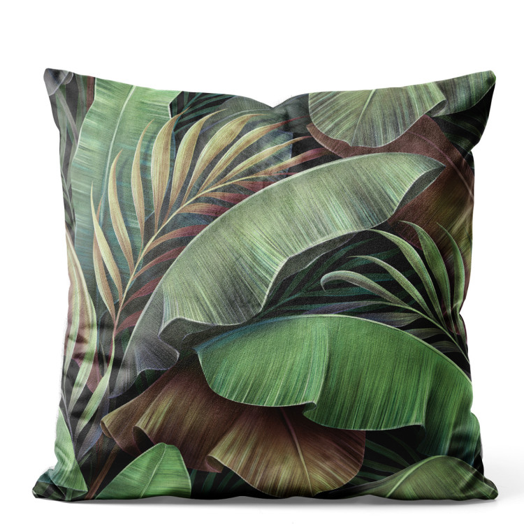 Kissen Velours The face of leaves - a green-brown composition inspired by nature 147295