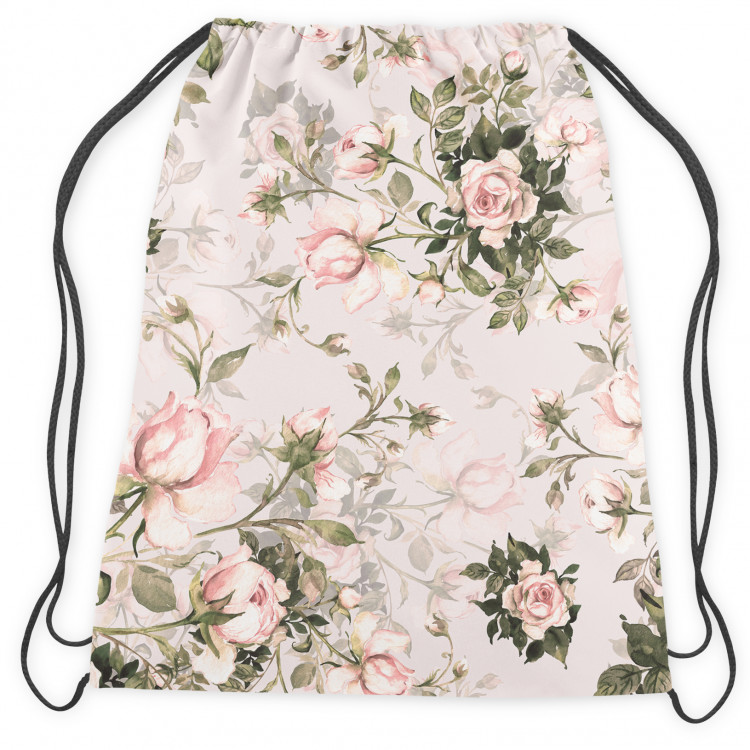 Worek plecak W różanym ogrodzie - kompozycja z kwiatami w odcieniach zieleni i różu 147695 additionalImage 2