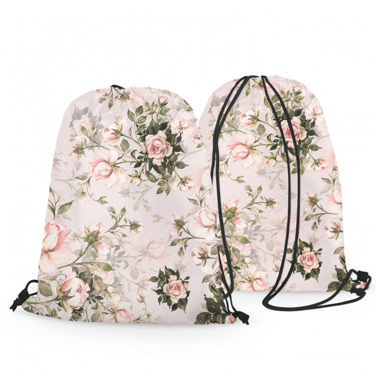 Worek plecak W różanym ogrodzie - kompozycja z kwiatami w odcieniach zieleni i różu 147695 additionalImage 3