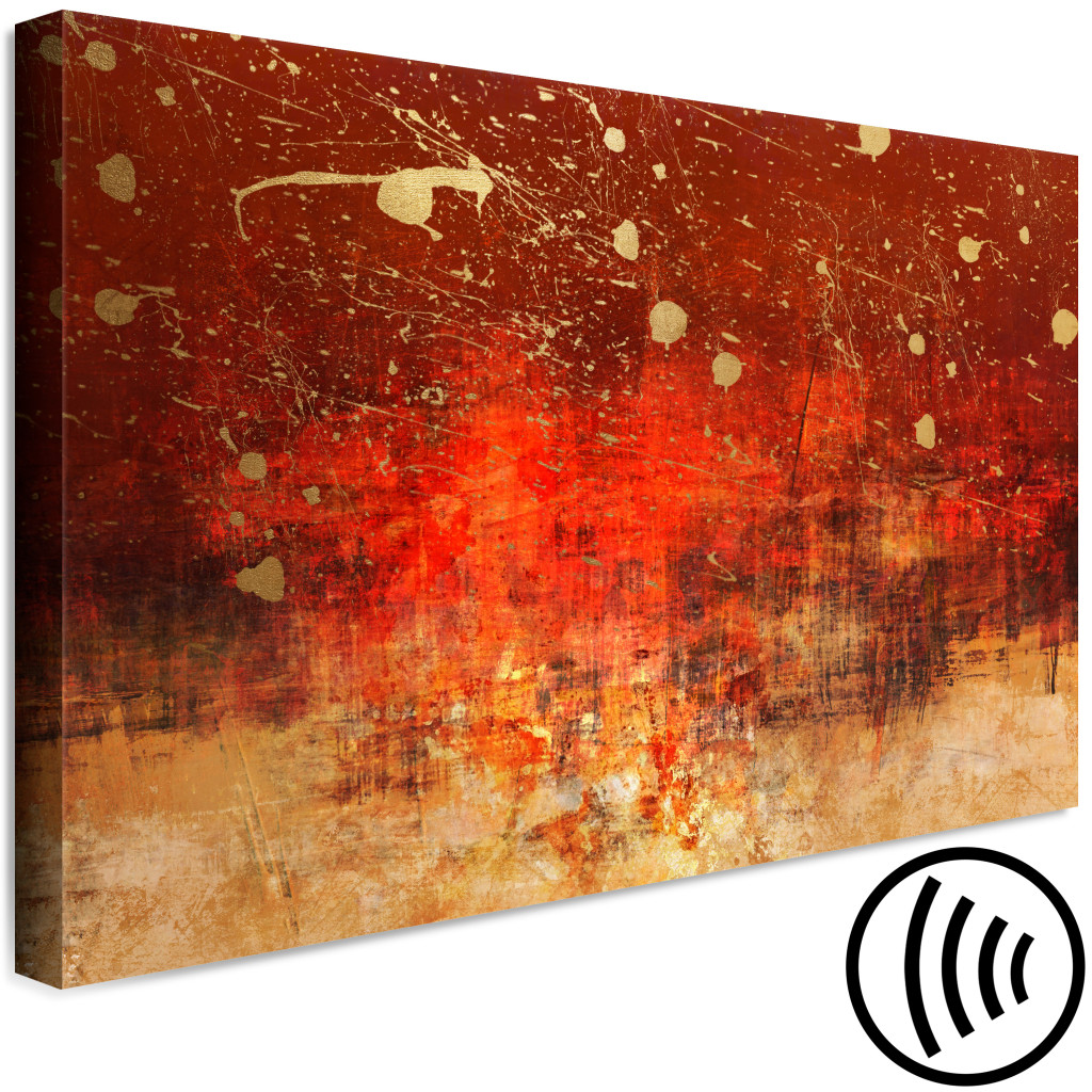 Quadro Em Tela Etude Of Color - Abstract Background In Gold And Red Colors