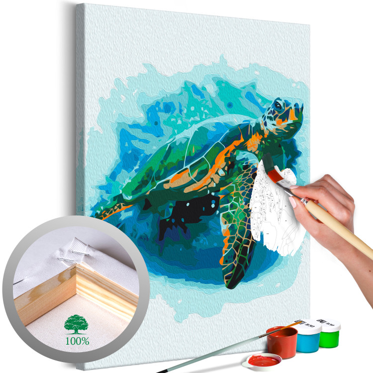 Paint by number Underwater Elegance - Swimming Turtle Among Marine Fauna 149795