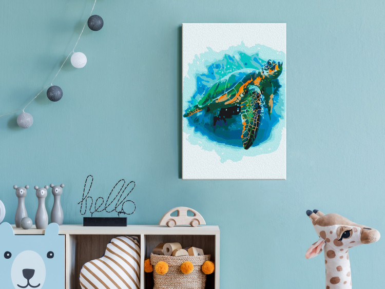 Paint by number Underwater Elegance - Swimming Turtle Among Marine Fauna 149795 additionalImage 2