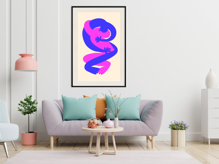 Wall Poster Two-Color Figures - Energetic Composition of Intertwined Silhouettes 149895 additionalImage 4