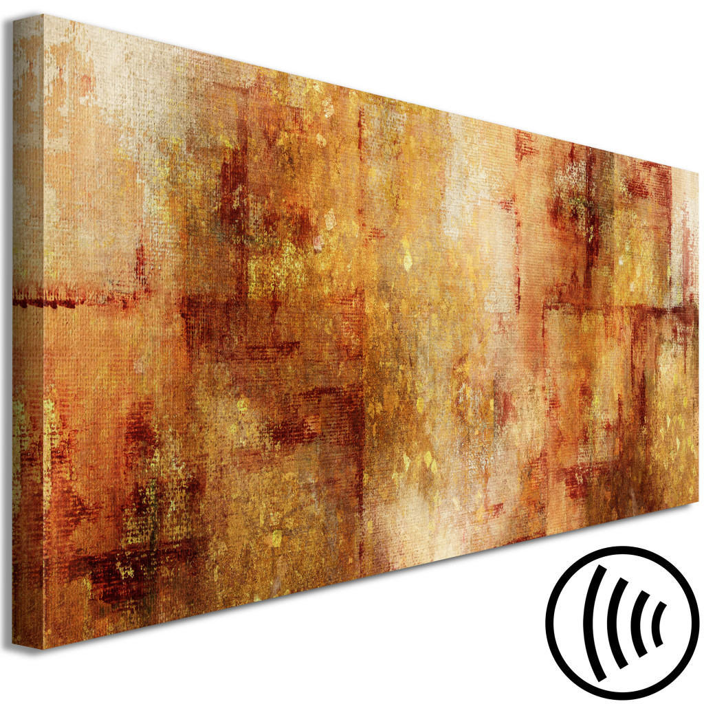 Pintura Abstracção Outonal - Coroa De árvore Dourada E Desfocada, Horizontal