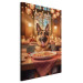 Canvas Print AI Dog German Shepherd - Animal at Dinner in Restaurant - Vertical 150295 additionalThumb 2